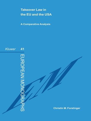 cover image of Takeover Law in the EU and the USA